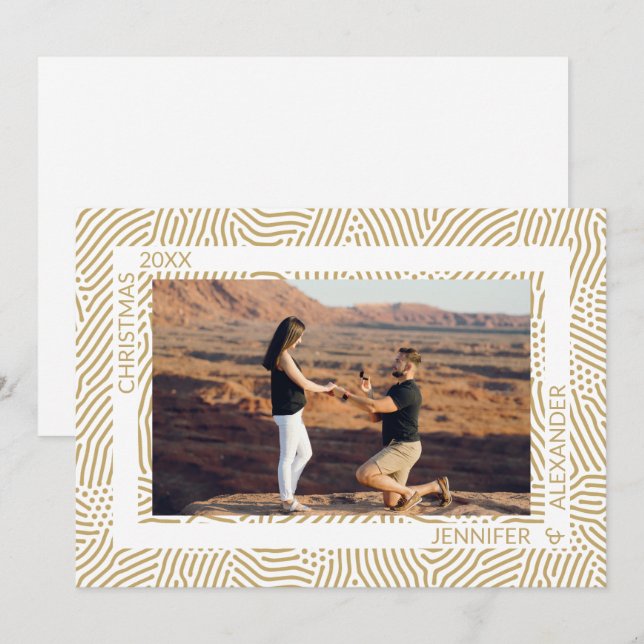 Elegant Modern Christmas Couples Photo Holiday Card (Front/Back)
