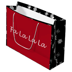 Elegant Modern Christmas Fa La La La  Large Gift B Bag