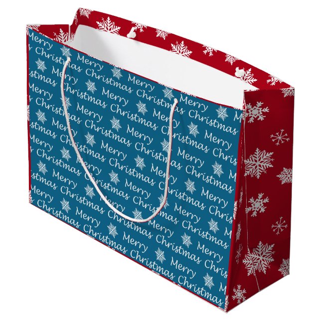 Elegant Modern Christmas Fa La La La   Large Gift Bag (Back Angled)
