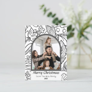 Elegant Modern Christmas holidays Script Photo Holiday Postcard
