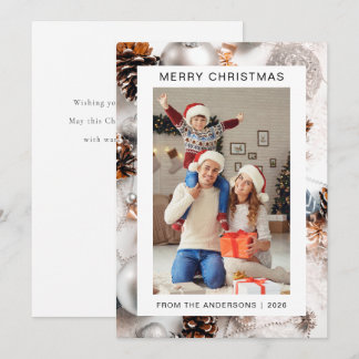 Elegant Modern Christmas | Modern Family 1 Photo Holiday Card