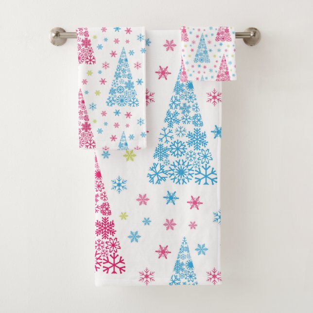 Elegant Modern Christmas tree Bath Towel Set (Insitu)