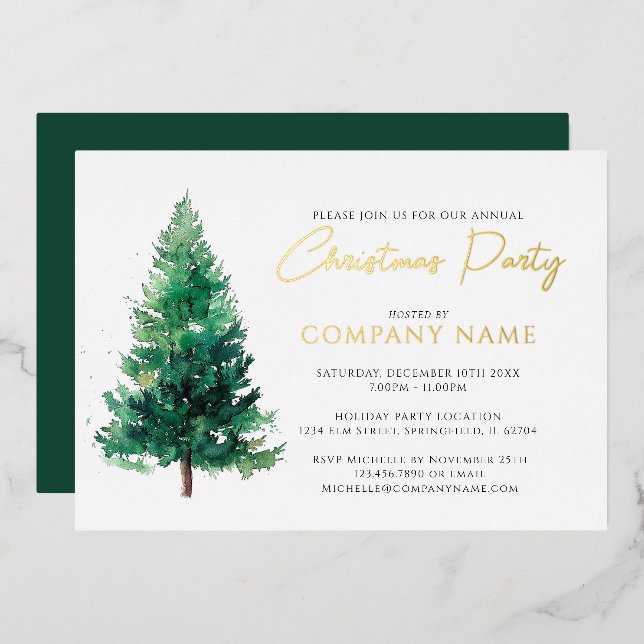 Elegant Modern Christmas Tree Corporate Party (Front/Back)