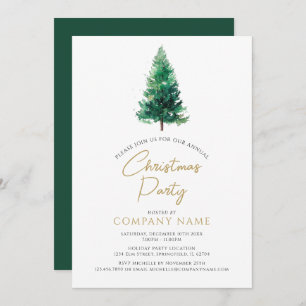 Elegant Modern Christmas Tree Corporate Party Invitation