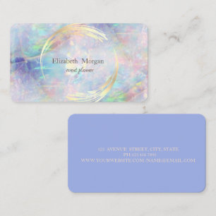Elegant Modern  Circle Violet,Gold, Opal Business Card