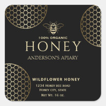 Elegant  Modern circles gold honey comb bee
