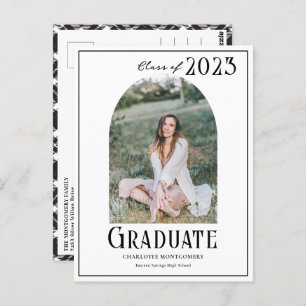 Elegant Modern Class of 2023 Photo Graduation Postcard