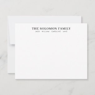 Elegant Modern Classic Family Name Black Font Card