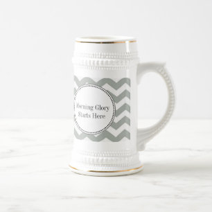 Elegant, modern, classic grey and white chevron beer stein