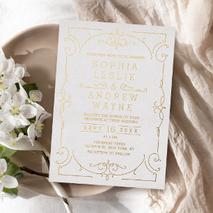 Elegant modern classic vintage wedding gold