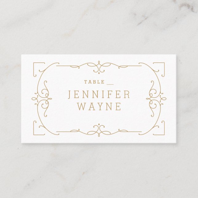 Elegant modern classic vintage wedding place cards (Front)