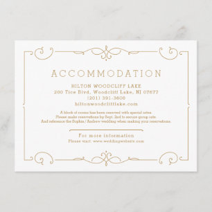 Elegant modern classic wedding accommodation enclosure card