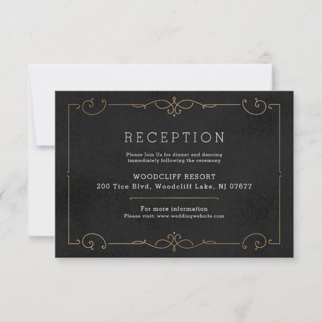 Elegant modern classic wedding reception card (Front)