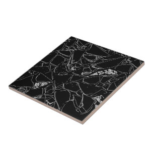 Elegant Modern Classy Terrazzo Black White Pattern Tile