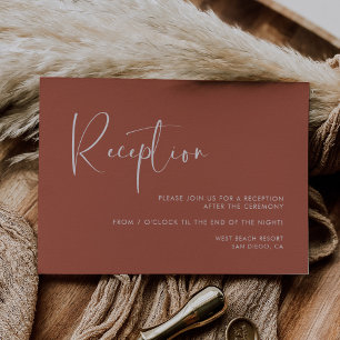 Elegant & modern Clay wedding reception Invitation