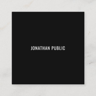 Elegant Modern Clean Black White Template Cool Square Business Card