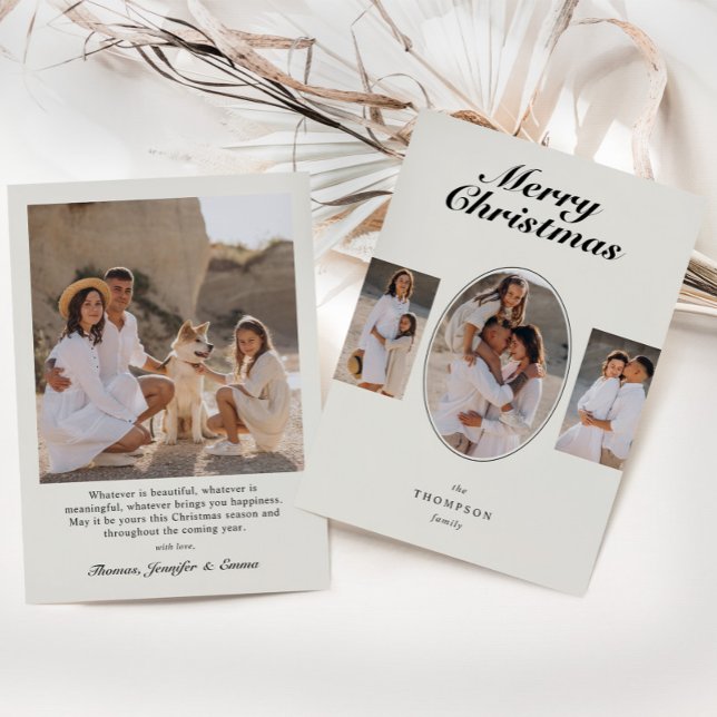 Elegant Modern Clean Script Typography Photo Holiday Card (Creator Uploaded)