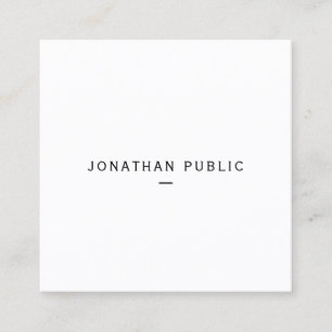 Elegant Modern Clean Template Custom Your Text Square Business Card