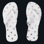 elegant modern clear faux rose gold polka dots flip flops<br><div class="desc">Elegant and modern polka dots design.</div>