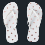 elegant modern clear faux rose gold polka dots flip flops<br><div class="desc">Elegant and modern polka dots design.</div>