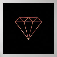 elegant modern clear rose gold diamond black
