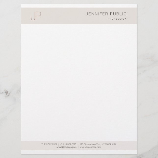 Elegant Modern Colour Harmony Monogram Template Letterhead (Front)