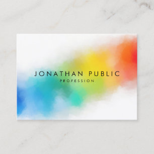 Elegant Modern Colourful Abstract Art Rainbow Colo Business Card