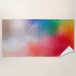 Elegant Modern Colourful Abstract Blank Template Beach Towel