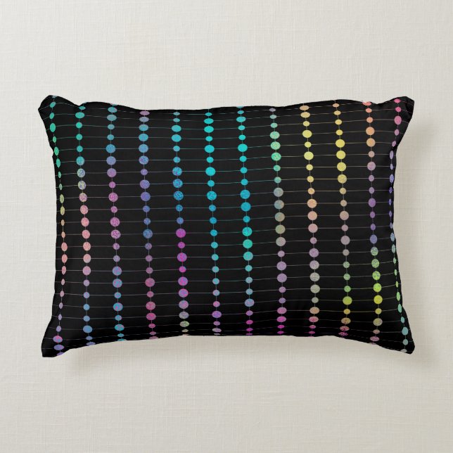 Elegant Modern Colourful Beads Circles Dots Patter Accent Pillow (Front)