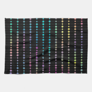 Elegant Modern Colourful Beads Circles Dots Patter Kitchen Towel