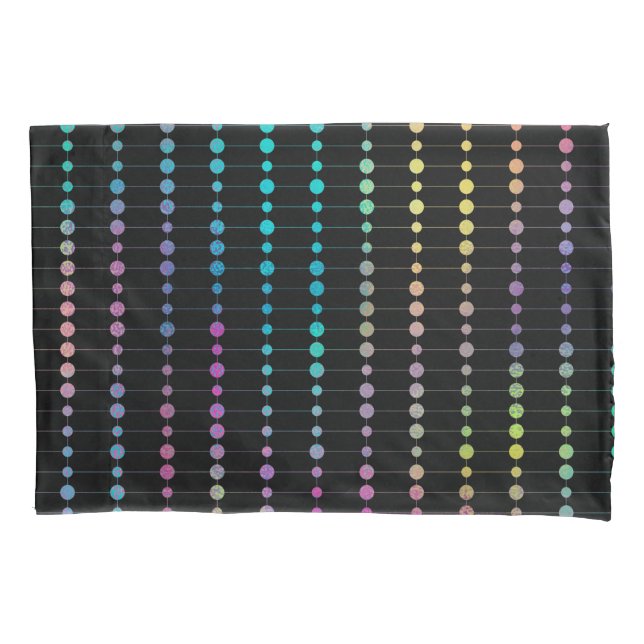 Elegant Modern Colourful Beads Circles Dots Patter Pillowcase (Front-Left)
