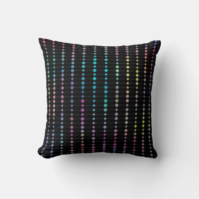 Elegant Modern Colourful Beads Circles Dots Patter Throw Pillow (Front)
