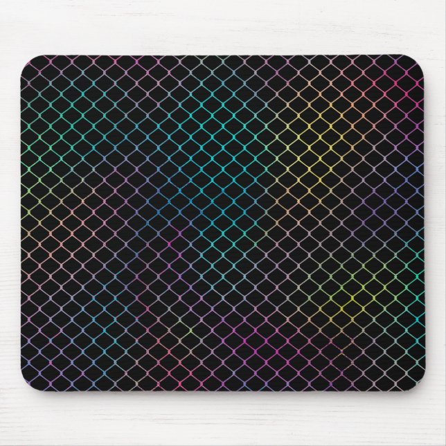 Elegant Modern Colourful Fence Chain Pattern | Mouse Pad (Front)