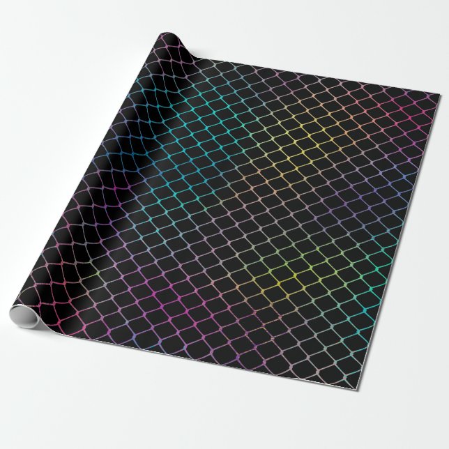 Elegant Modern Colourful Fence Chain Pattern | Wrapping Paper (Unrolled)