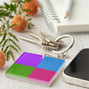 Elegant, Modern Colourful Geometric Keychain