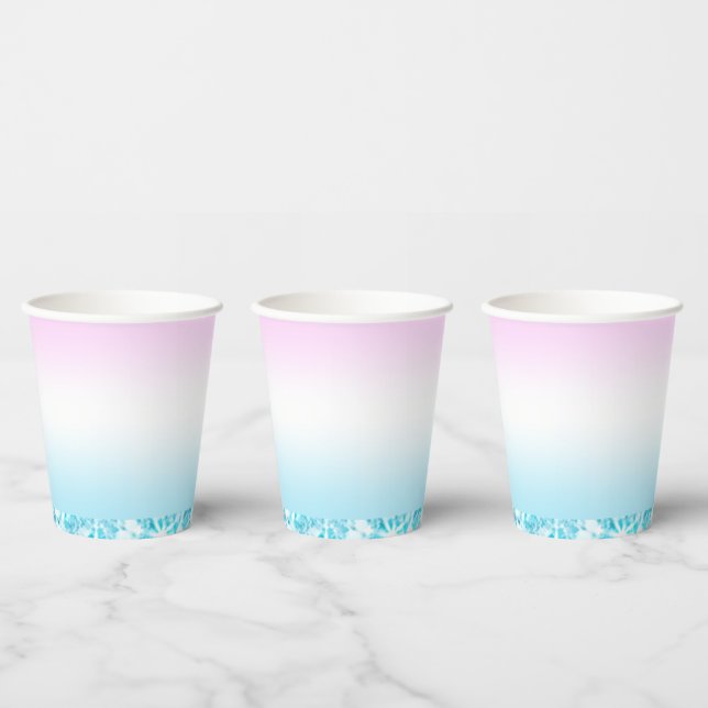 Elegant Modern colourful gradient glitter Rainbow Paper Cups (Multi)