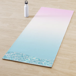 Elegant Modern colourful gradient glitter Rainbow Yoga Mat