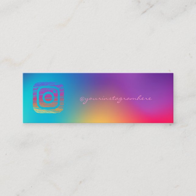 Elegant Modern,Colourful Instagram Social Mini Business Card (Front)