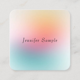 Elegant Modern Colourful Personalized Template Square Business Card