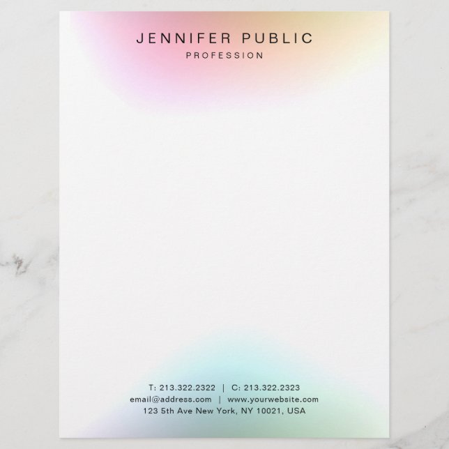 Elegant Modern Colourful Simple Design Template Letterhead (Front)