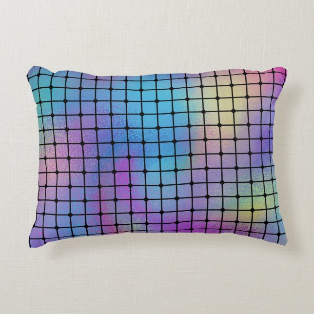 Elegant Modern Colourful Squares Tiles Pattern | Accent Pillow (Front)