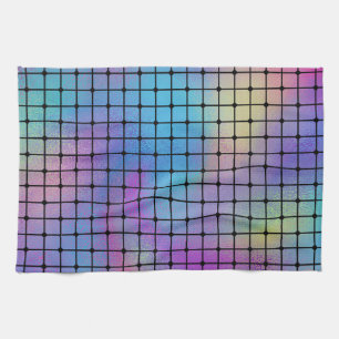 Elegant Modern Colourful Squares Tiles Pattern   Kitchen Towel