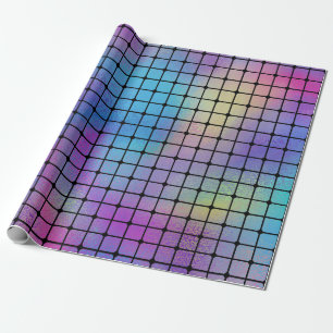 Elegant Modern Colourful Squares Tiles Pattern Wrapping Paper