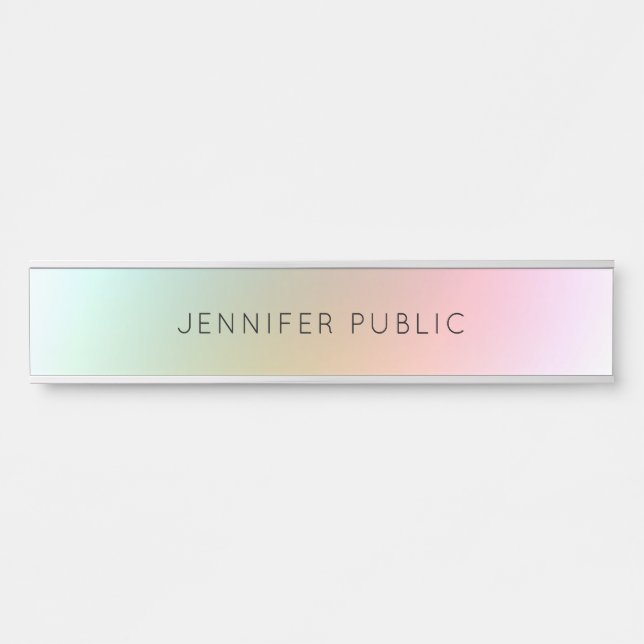 Elegant Modern Colourful Template Simple Design Door Sign (Front)