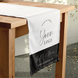 Elegant Modern Company Logo Branded Craft Shop Short Table Runner