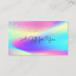 Elegant Modern Confetti Colourful Ombre Holographi Discount Card