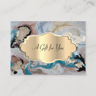 Elegant Modern Confetti,Gold Frame, Marble,Stone Discount Card