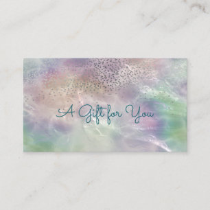 Elegant Modern Confetti Shiny Holographic Pearl  Discount Card
