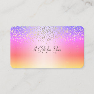 Elegant Modern Confetti Shiny Ombre Discount Card