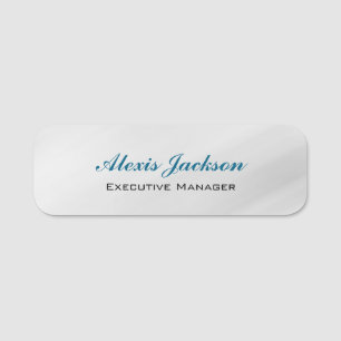 Elegant Modern Contemporary Style Grey Background Name Tag